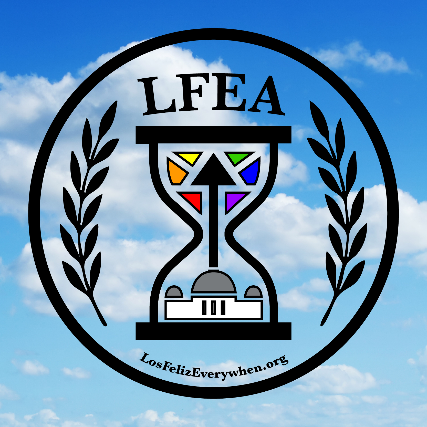 The LFEA Logo in Color Against a Blue Sky.